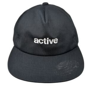 Active Snapback Hat Black One Size Adjustable Embroidered Yupoong